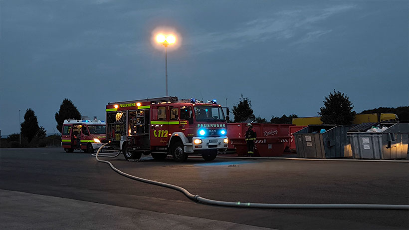 Feuerwehrübung am Standort Ense